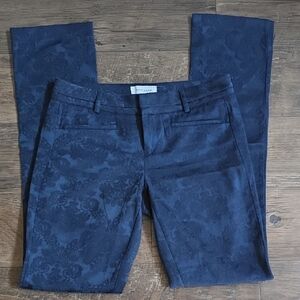 NAF NAF Blue Floral Texturized Patterned Straight Leg Pants